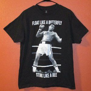 Mohammad Ali Woman Large Black White Graphic Boxing Ring Short Sleeve Shirt